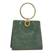 Pre-owned Suede handbags Salvatore Ferragamo Pre-owned , Green , Dames