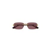 Elegante Metalen Zonnebril voor Vrouwen Gucci , Brown , Dames