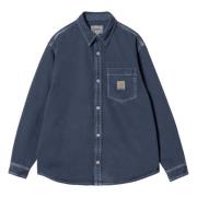 Denim Shirt Jacket met Abrasieve Wassing Carhartt Wip , Blue , Heren