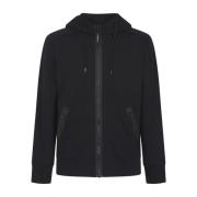 Zwarte Diagonale Hoodie van Fleece C.p. Company , Black , Heren