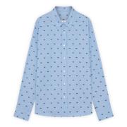 Vossenpatroon Casual Overhemd Maison Kitsuné , Blue , Heren