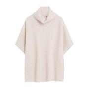 Zachte Gebreide Poncho voor Gelaagdheid Cinque , Beige , Dames