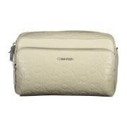 Beige Schoudertas met Ritssluiting Calvin Klein , Beige , Dames