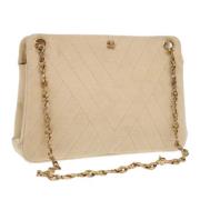 Pre-owned Leather shoulder-bags Chanel Vintage , Beige , Dames