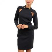 Milano Point Jurk met Openingen en Knopen Gaëlle Paris , Black , Dames