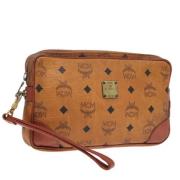 Pre-owned Leather clutches MCM Pre-owned , Brown , Dames