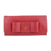 Pre-owned Leather wallets Prada Vintage , Pink , Dames