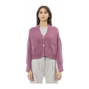 Cardigan met knoopsluiting en zakken Alpha Studio , Pink , Dames