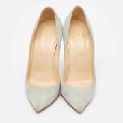 Pre-owned Suede heels Christian Louboutin Pre-owned , Blue , Dames