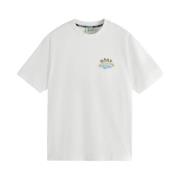 Artwork Relaxed Fit T-shirt Scotch & Soda , White , Heren