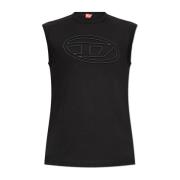 Mouwloos T-shirt T-Bisco-Bigoval Diesel , Black , Heren