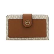 Stijlvolle bedrukte leren portemonnee Michael Kors , Brown , Dames