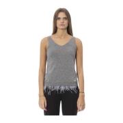 Veren V-Hals Tanktop Baldinini , Gray , Dames