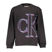 Zwarte Heren Sweatshirt Lange Mouw Print Calvin Klein , Black , Heren