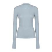 Rib Mockneck Sweater Courrèges , Blue , Dames