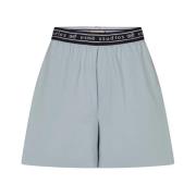 Logo Elastische Oversized Katoenen Shorts Esmé Studios , Blue , Dames