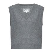 Wollen vest met V-hals Maison Margiela , Gray , Dames