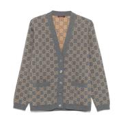 Omkeerbare wollen gebreide trui Gucci , Gray , Dames