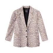 Luipaard Blazer voor Dames Alix The Label , Brown , Dames