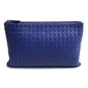 Pre-owned Leather clutches Bottega Veneta Vintage , Blue , Heren