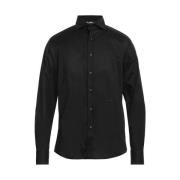 Geborduurd katoenen overhemd, reguliere pasvorm Aquascutum , Black , H...