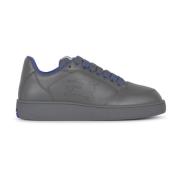 Gaatjesleren sneakers met geruite veters Burberry , Gray , Heren