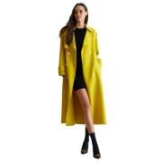 Wollen Blend Trenchcoat Liu Jo , Yellow , Dames