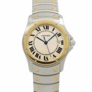 Pre-owned Yellow Gold watches Cartier Vintage , Beige , Dames