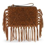 Fringe Cut-Out Clutch Rits Polsband Isabel Marant , Brown , Dames