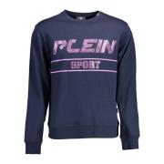 Blauwe Sweatshirt met Print en Lange Mouwen Plein Sport , Blue , Heren