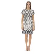 Gestreepte Korte Mouw Jurk Vrouwen Baldinini , White , Dames