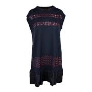 Pre-owned Silk dresses Louis Vuitton Vintage , Blue , Dames