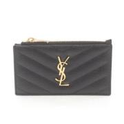 Pre-owned Leather wallets Yves Saint Laurent Vintage , Black , Dames