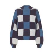 Blauwe Gingham Check Gebreide Trui Stine Goya , Multicolor , Dames