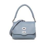 Stijlvolle Schoudertas met Gehamerd Patroon Zanellato , Blue , Dames