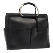 Pre-owned Leather handbags Gucci Vintage , Black , Dames