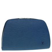 Pre-owned Leather pouches Louis Vuitton Vintage , Blue , Dames