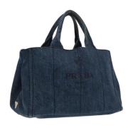 Pre-owned Canvas prada-bags Prada Vintage , Blue , Dames