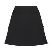 Zwarte Wollen Mini-Rok Courrèges , Black , Dames