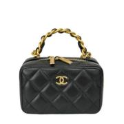 Pre-owned Leather handbags Chanel Vintage , Black , Dames