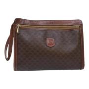 Pre-owned Leather clutches Celine Vintage , Brown , Dames