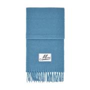 Blauwe Logo Geborduurde Sjaal Marni , Blue , Heren