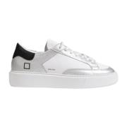 Zilveren Leren Sneakers met Rubberen Zool D.a.t.e. , Gray , Dames