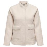 Boucle Bomber Jack Moonbeam Beige Only Carmakoma , Beige , Dames