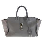 Pre-owned Leather totes Yves Saint Laurent Vintage , Gray , Dames