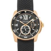 Pre-owned Rose Gold watches Cartier Vintage , Black , Heren