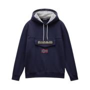 Blauwe Winter Hoodie Trui Napapijri , Blue , Heren