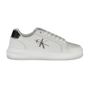 Sportieve witte vetersneakers met contrastdetails Calvin Klein , White...