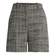 Gestreepte Bouclé High-Waisted Dames Shorts Hugo Boss , Gray , Dames