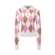 Multicolor Wol Trui met Ruitprint Msgm , Multicolor , Dames